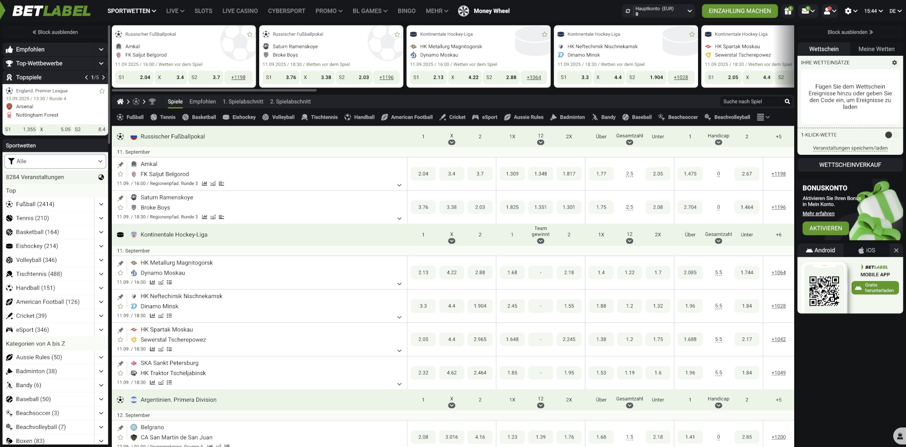 Betlabel Sportwetten